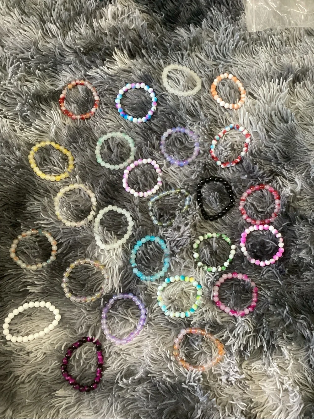 Kids Multicolor Beaded Stretch Bracelet Set - Assorted Colors